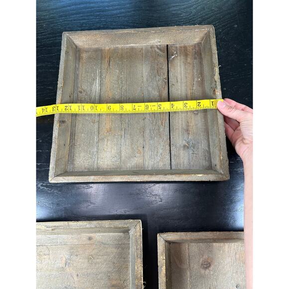 Vintage Set of 3- Lightweight Nesting Wooden Table Tray- Accent Decor- Rustic - Picture 4 of 6